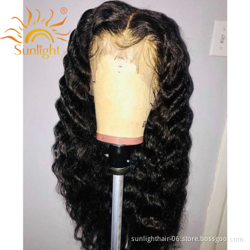 Sunlight Deep Wave Wigs Brazilian Human Hair Lace Front Wig With Baby Hair For Black Women loose Deep Wave Lace Frontal Wig